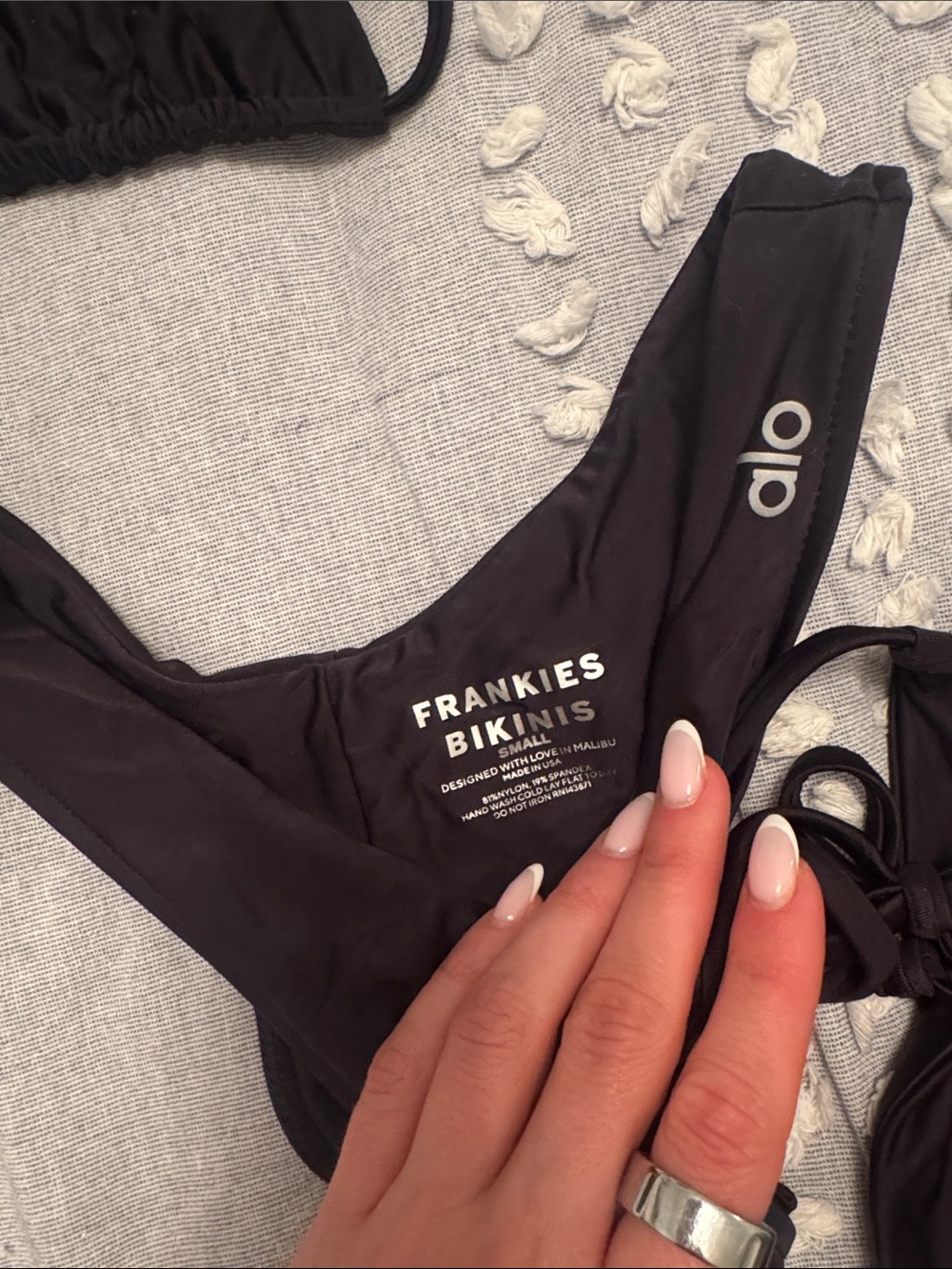 Alo x Frankie’s bikinis black size s bottoms, medium top - Picture 2 of 9